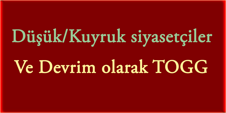 Düşük/kuyruk siyasetçiler ve bir devrim olarak TOGG!