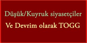Düşük/kuyruk siyasetçiler ve bir devrim olarak TOGG!